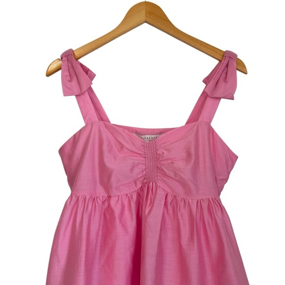 Endless Rose Womens Bow Accent Sleeveless Top Sz Medium Pink Lined Zip Closure - Picture 5 of 11